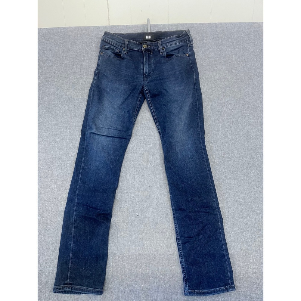 Paige Lennox Slim Fit Jeans Mens 31 Dark Indigo Blue Denim Pants